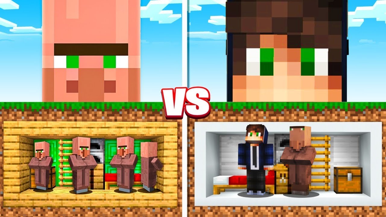 Villager Baza Protiv Moje Baze u Minecraftu