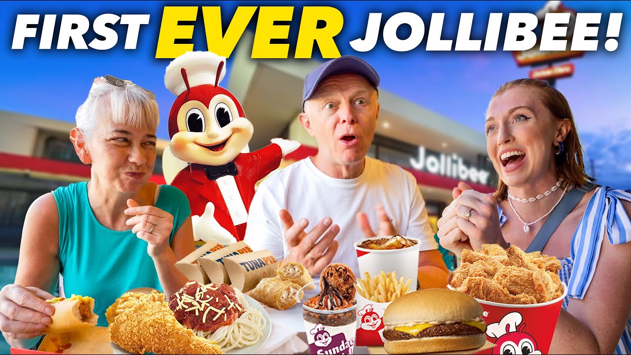 Британские родители впервые пробуют Jollibee на Филиппинах!