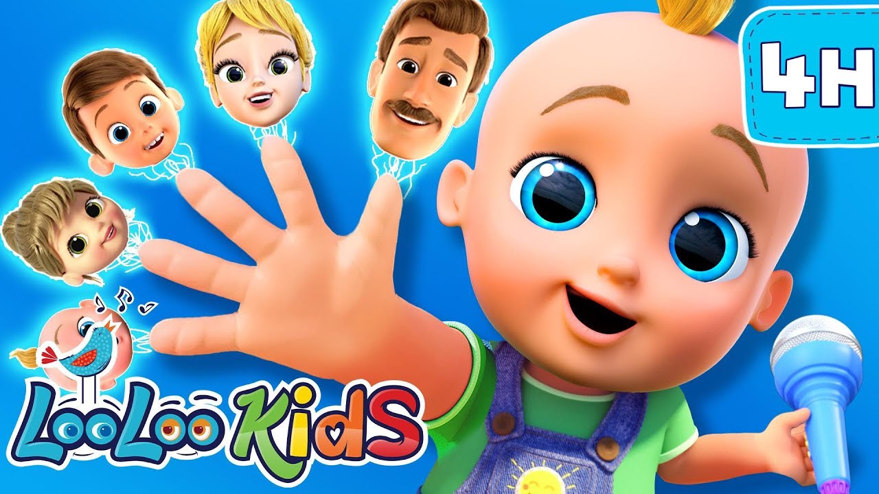 Finger Family & More 🖐️🎶 Watch in 4K! 4-Hour TV Marathon of LooLoo Kids Songs!