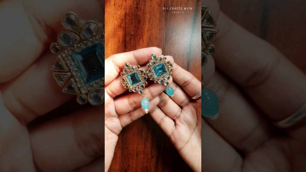 ✨kundan stones earrings making ✨ #diy #shorts #jewellerymaking #handmadeearrings