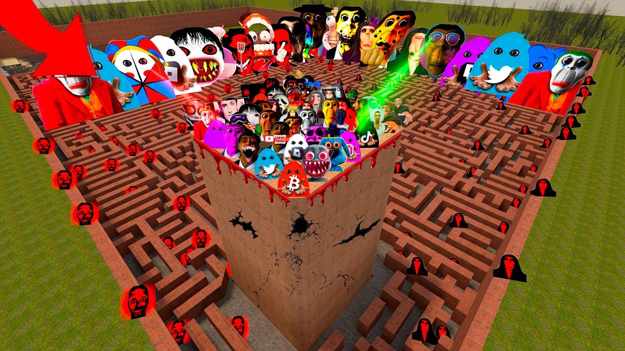 NEW YOSHIE and MUNCI RAINBOW and NIGHTMARE NICO'S in MAZE!! Nextbot - Garry's Mod! pt9