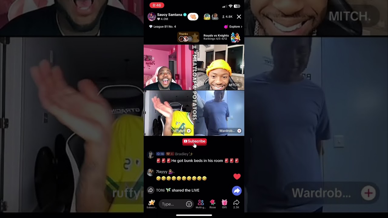 Saucy Santana funny live with Mitch, Ruffy Ruff and aka Saucy Jr. cheeseburger.  Too funny!!