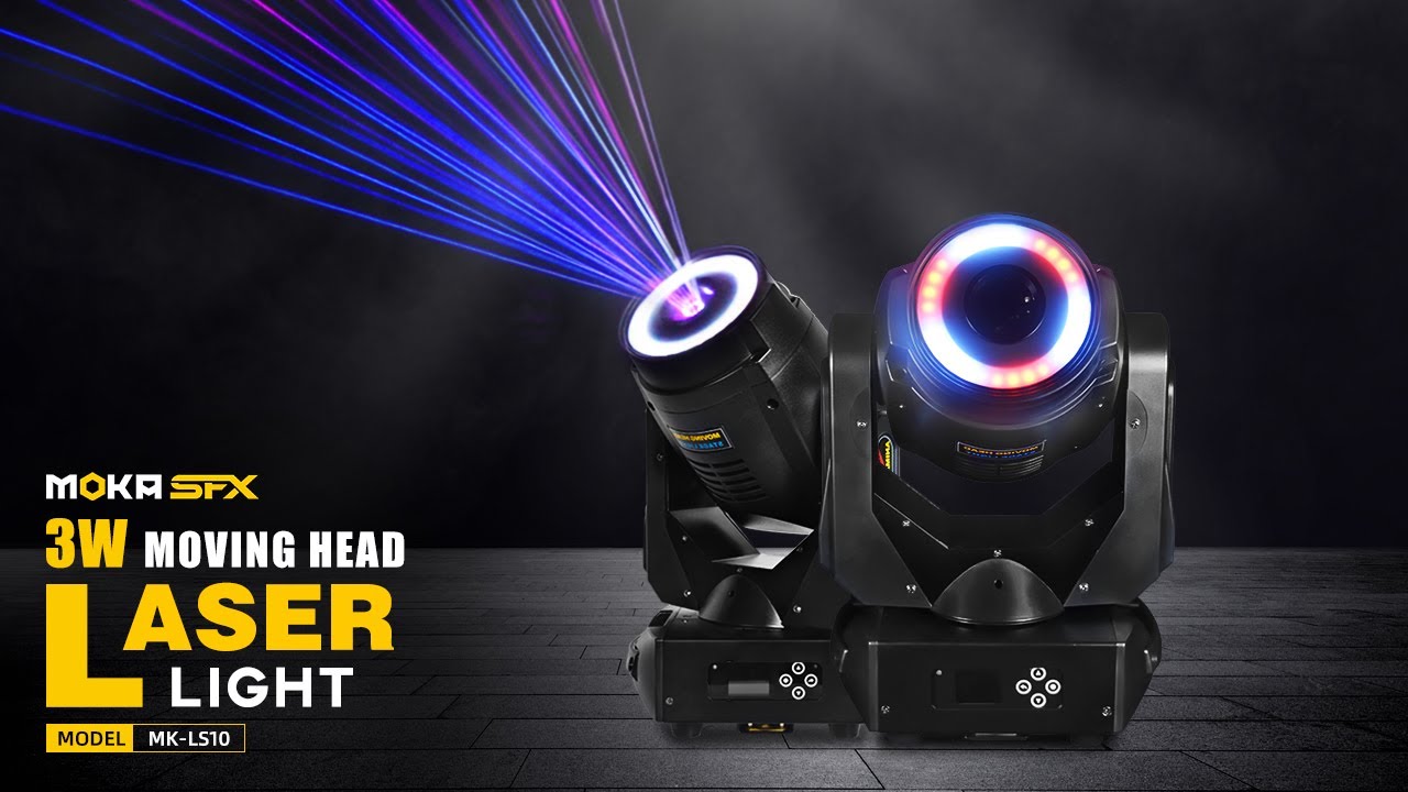 MOKA SFX 3W RGB Full Color LIDA Control Moving Head Animation Laser Light