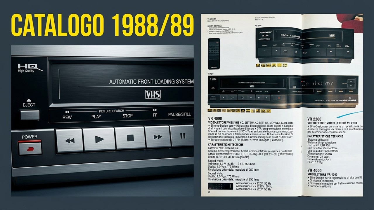 📺🇮🇹𝙁𝙀𝙉𝙉𝙀𝙍 VR4000 videoregistratore e catalogo 1988/89