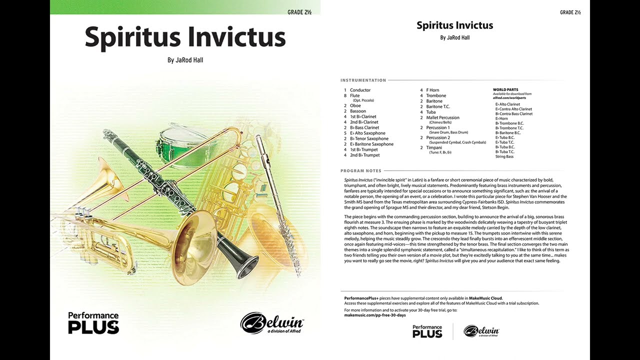 Spiritus Invictus, by JaRod Hall  – Score & Sound