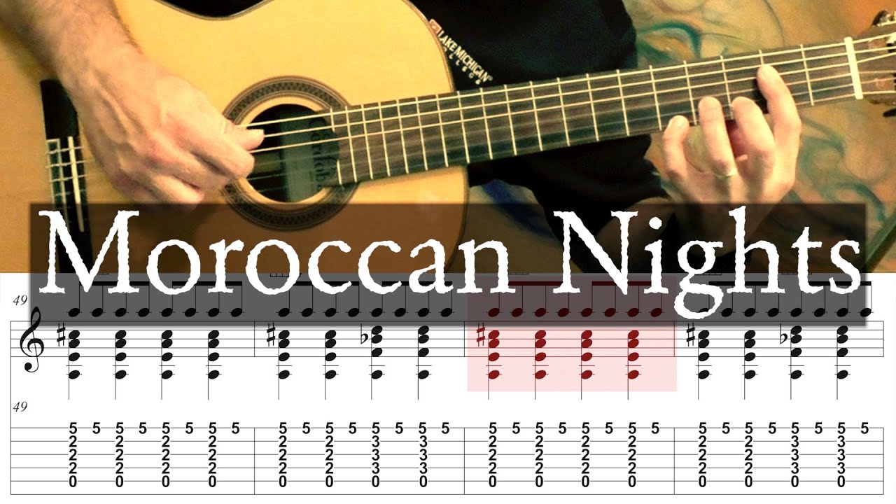 MOROCCAN NIGHTS - Rasgueado and Tremolo - Full Tutorial with TAB - Fingerstyle Guitar