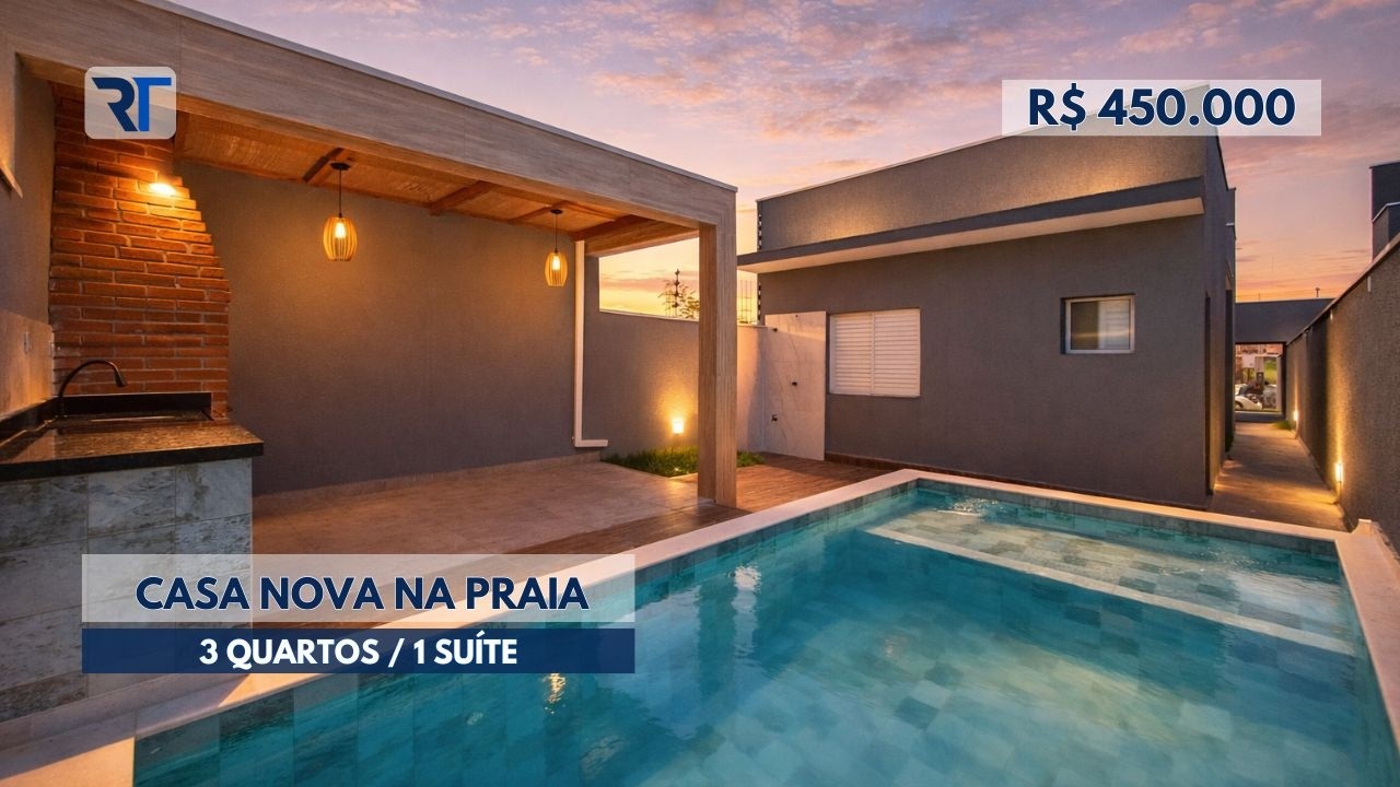 🔴 CASA À VENDA EM PERUÍBE | CASA NOVA COM PISCINA NO PARQUE D’AVILLE