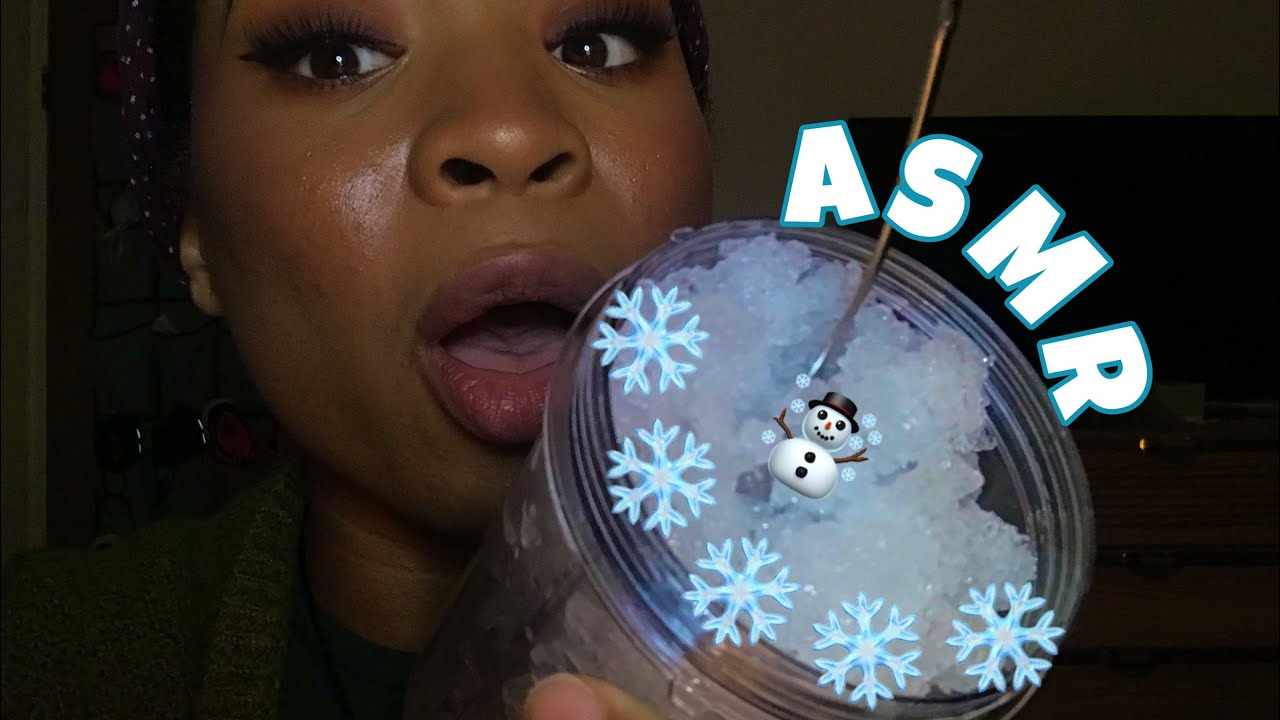 ❄️Snowy Crunchy Ice Eating ASMR❄️