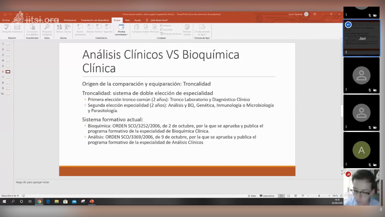Jornadas Salidas Profesionales: Análisis Clínicos y Bioquímica Clínica
