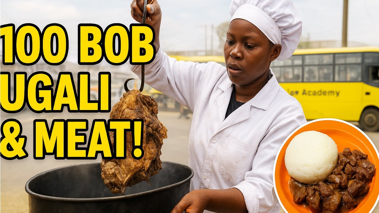 100 Bob Ugali & Cow Head Meat in Rongai | Kenyan Street Food Challenge