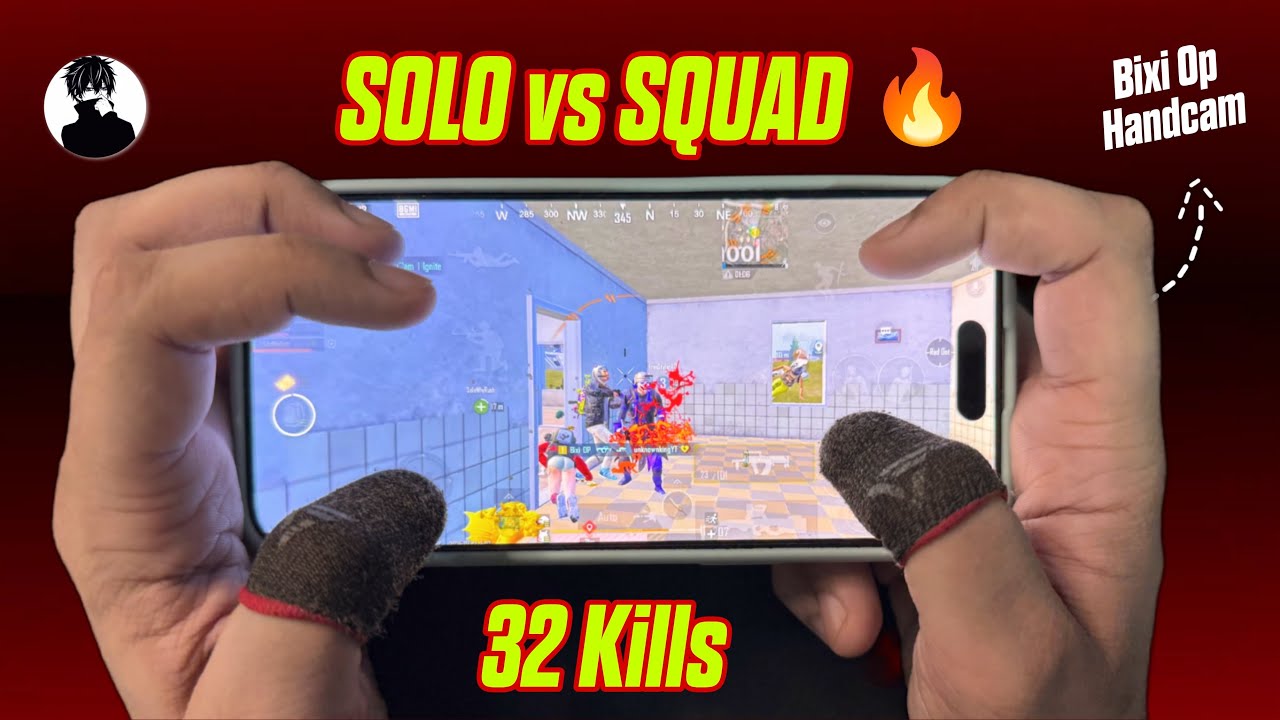 Bixi Op Pure Solo vs Squad Gameplay with HANDCAM 🔥 Best 1v4 Conqueror Rank Push Lobby | BGMI