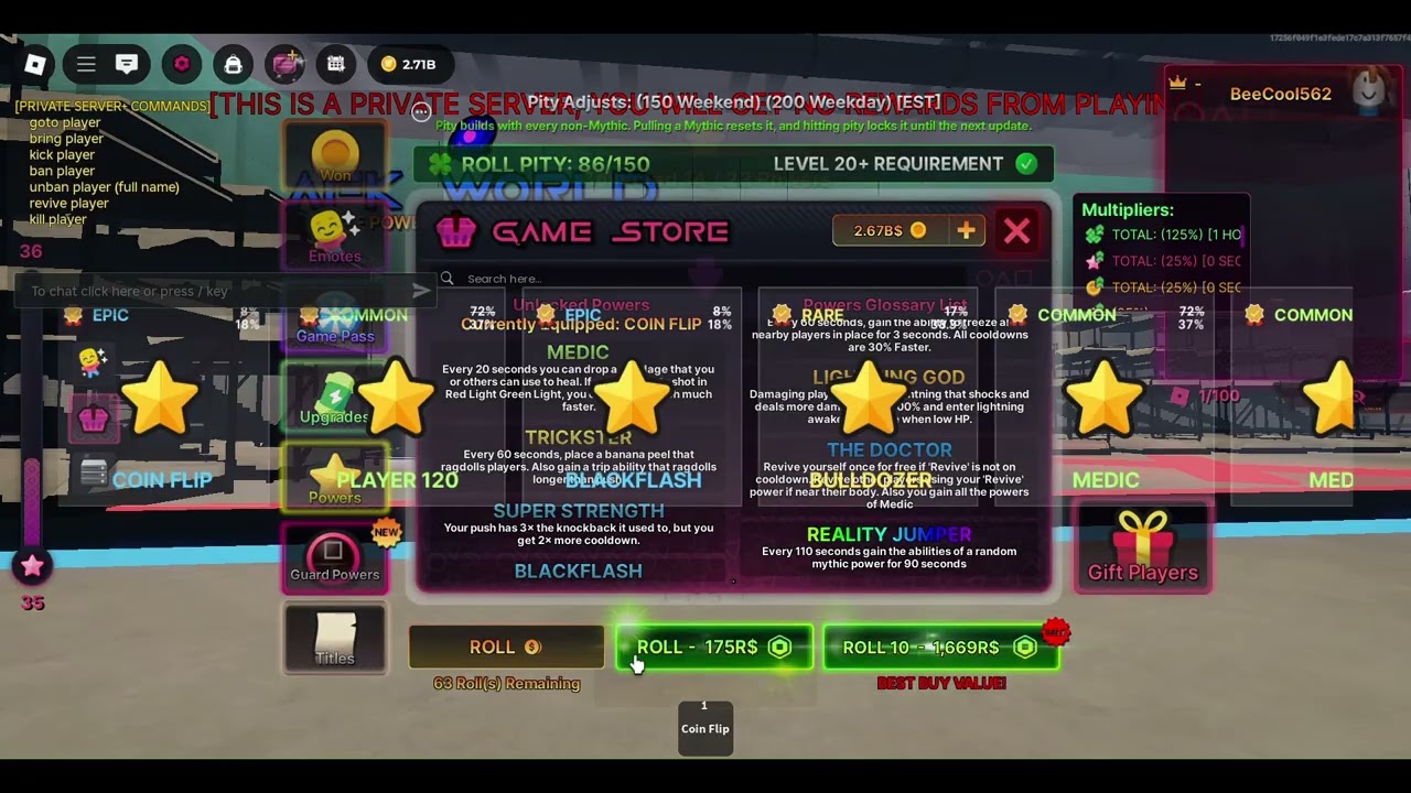 I rolled 100+ power rolls and this is what I got... | Ink Game