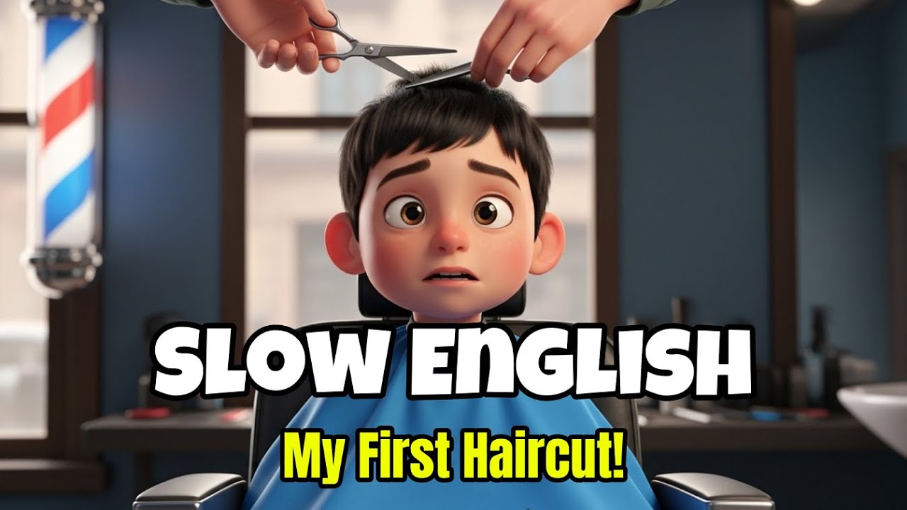 Toby Gets a Haircut for the First Time - Easy English for beginner (A1 level) | #easyenglish