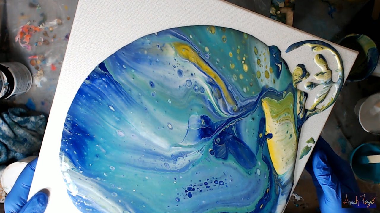 Acrylic Pouring with Behr 100% acrylic house paint & artist paint :-)