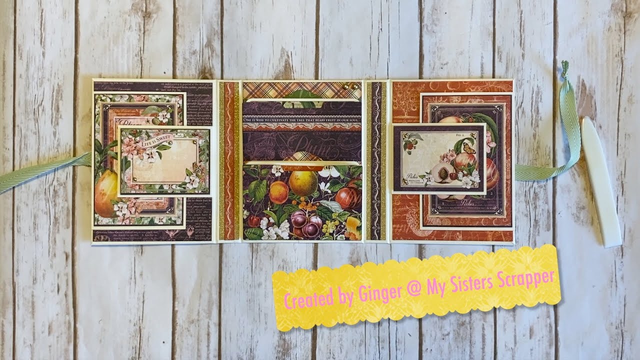 Graphic 45 Fruit and Flora Deep Rectangle Matchbook Box Folio