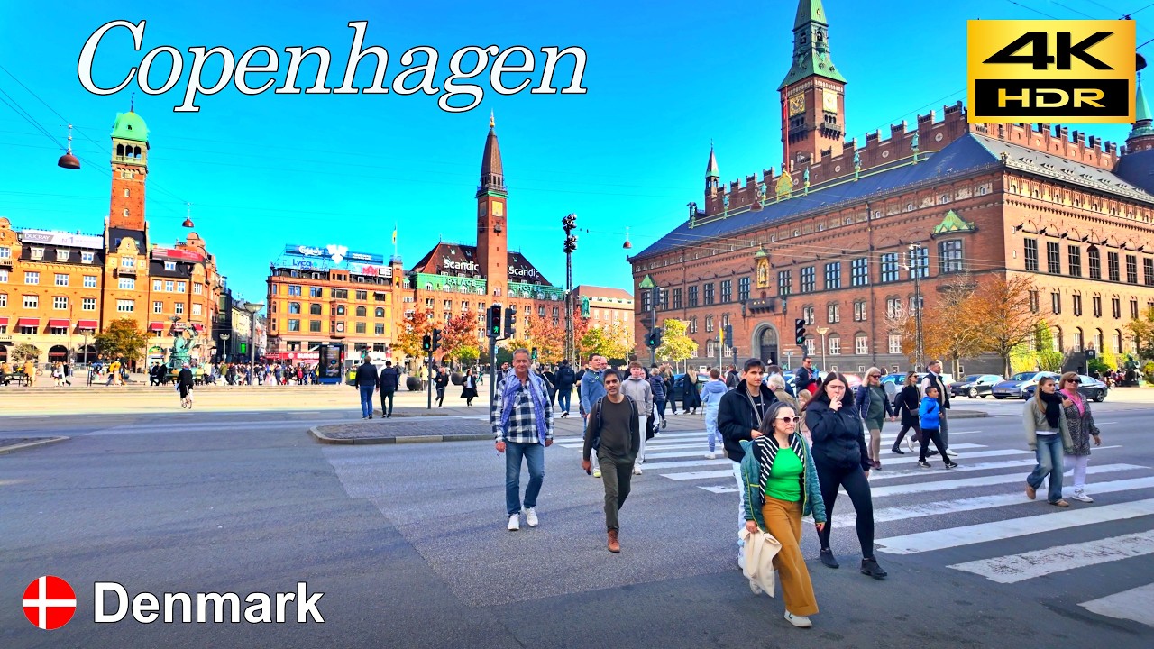 Копенгаген Дневная Прогулка / Дания 🇩🇰 / Октябрь 2024 / 4K HDR