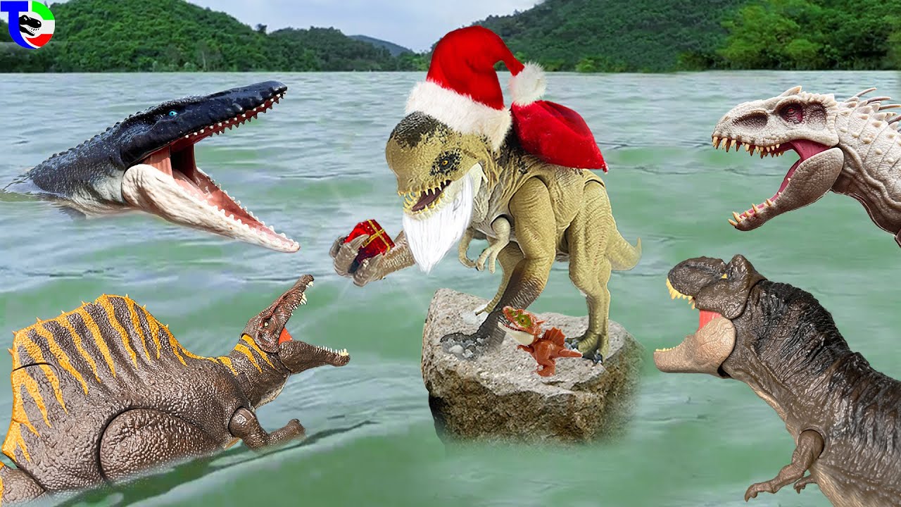 T-REX Vs D-REX Vs SPINOSAURUS Vs MOSASAURUS  🦖  Dinosaur Toy Movie | Jurassic World