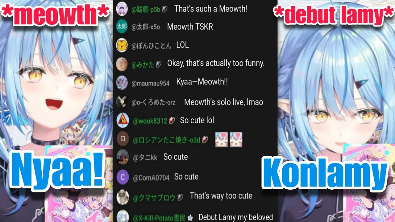 Lamy Blesses Chat with Her Meowth and Debut Voice [Hololive]