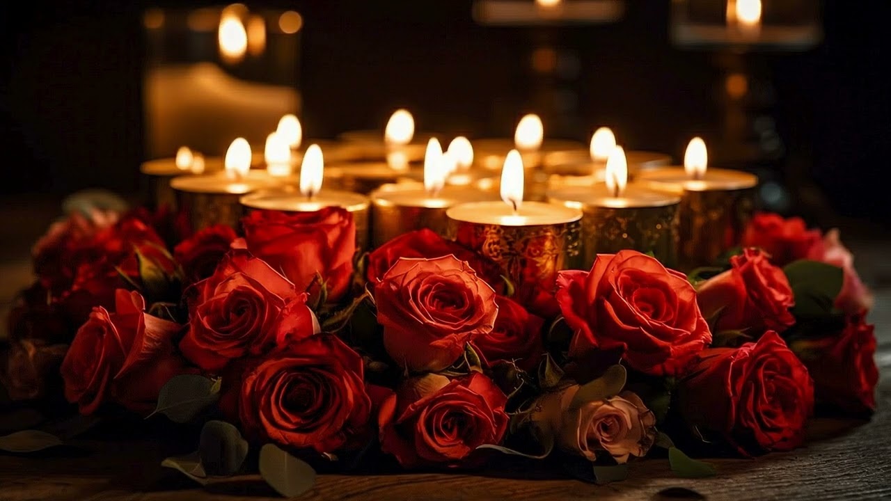 Sanat Ambiyansı:Kırmızı Güller ve Mumlar | Sevgililer Günü ArkaPlan Müziği #valentinesday #romantic
