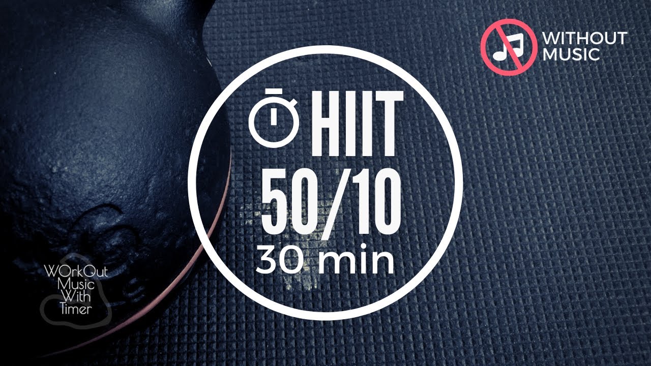 Interval Timer Without Music - HIIT 50 sec Work / 10 sec Rest | 73