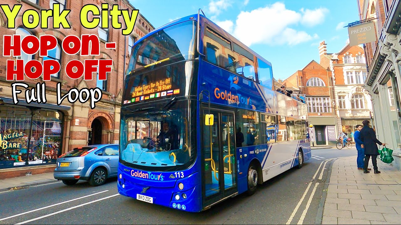 Yorkshire England -York City sightseeing bus tour - Full loop Journey with 22 stops