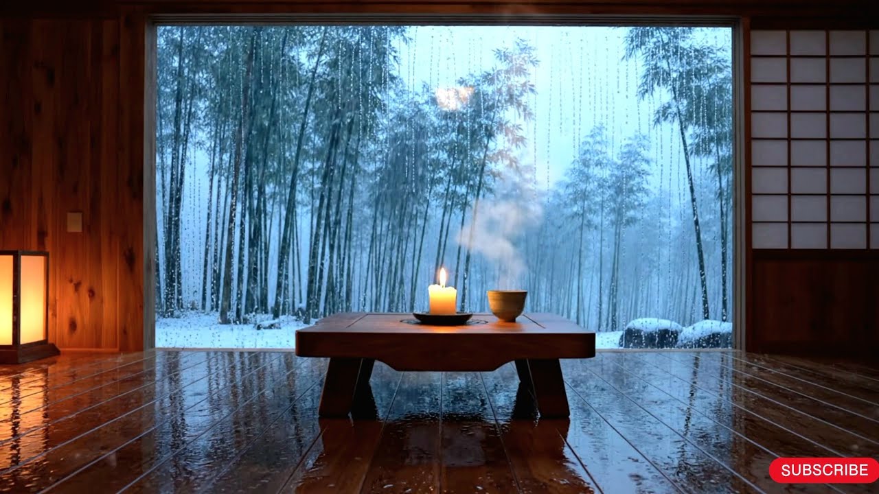 ❄️ Japanese Rain Cabin Ambience ｜Elegant Forest Ambience (no music rain only) for sleep