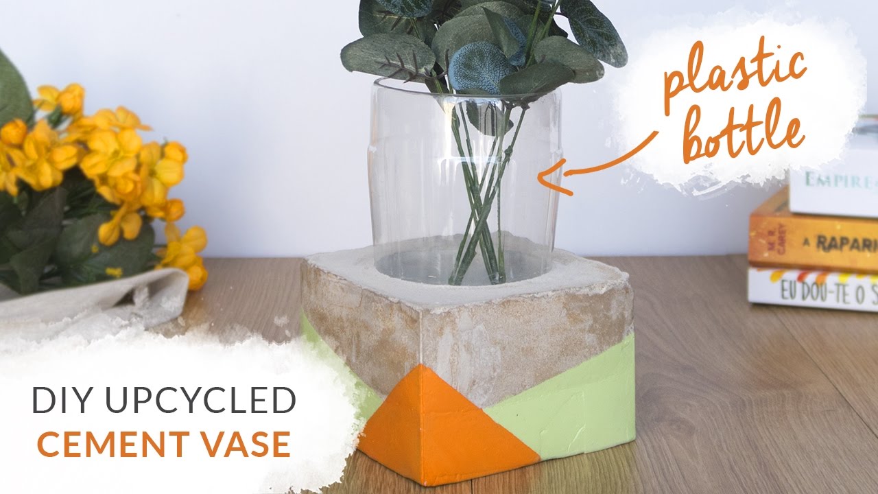 From Coke Bottle to DIY Cement Vase | Concrete Room Decor | Curly Made