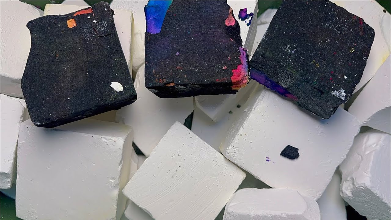 Black & White Coating | Multi-Colored Dyed Chalk | Extreme Satisfaction | Relaxing & Soothing | ASMR