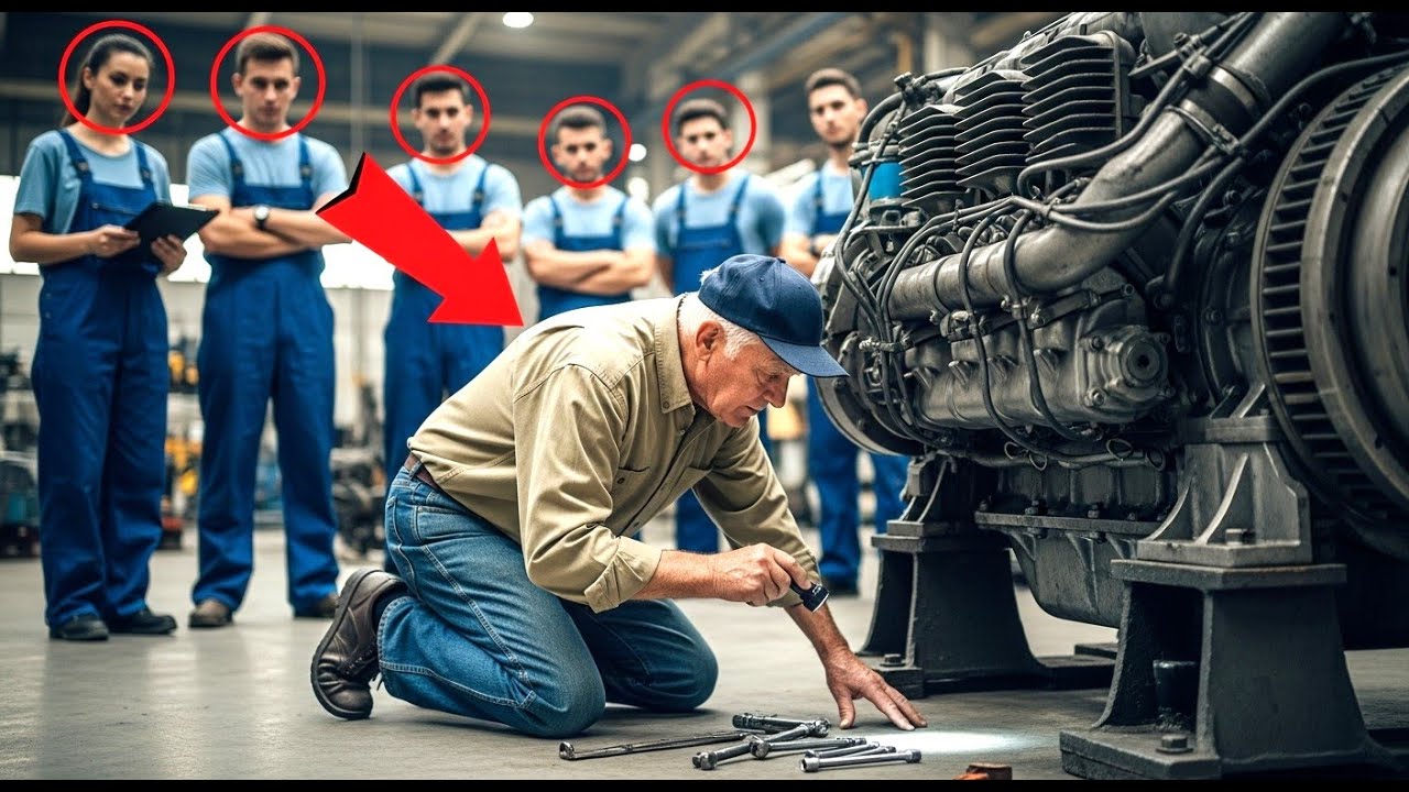 Ni los ingenieros pudieron — Llamaron al viejo mecánico para reparar el motor
