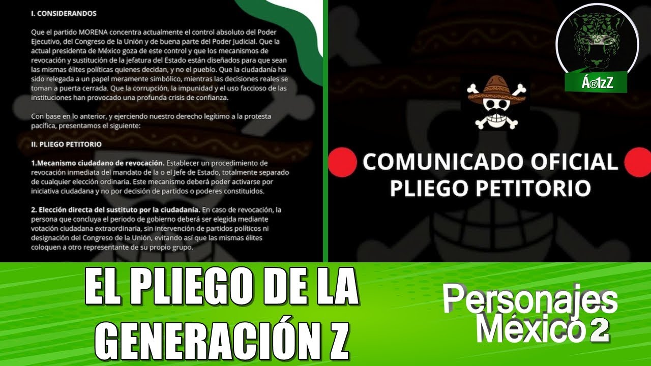 Este es el Pliego Petitorio de la Generaci&oacute;n Z