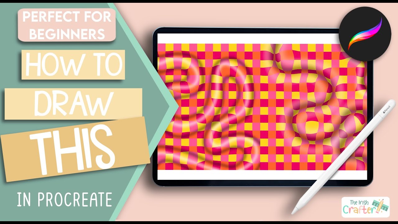 How to Draw a 3D Inward & Outward Optical Illusion Checkerboard Pattern in Procreate - For Beginners