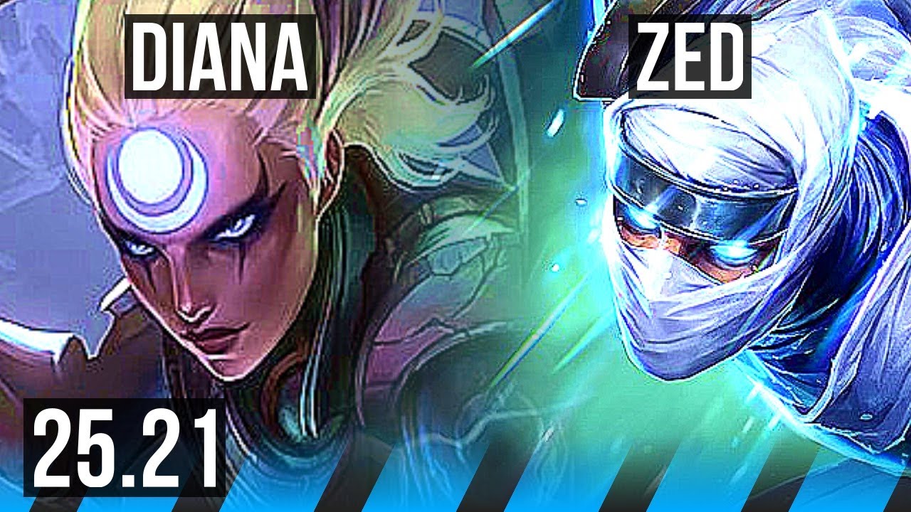DIANA vs ZED (MID) | 13/0/5, 10 solo kills, Legendary | EUW Master | 25.21