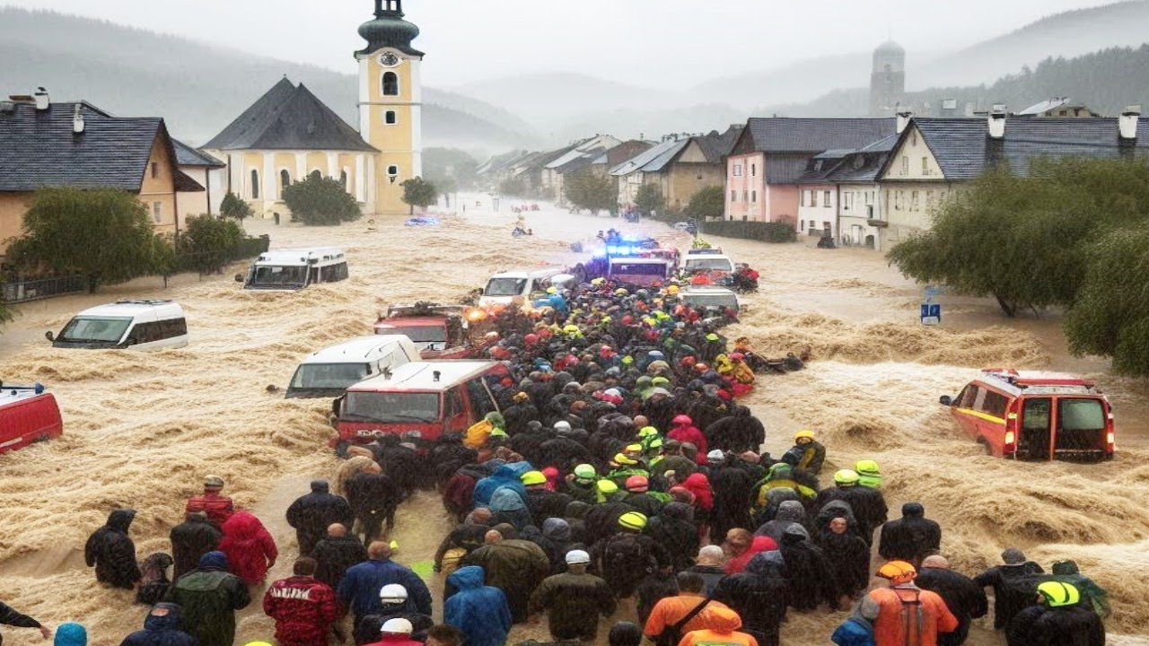 Mass evacuations in the Czech Republic, the town of Jeseník was almost completely under water today