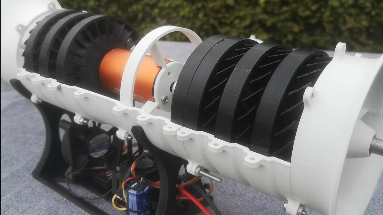 3D Printed Turboprop | inside view + propeller