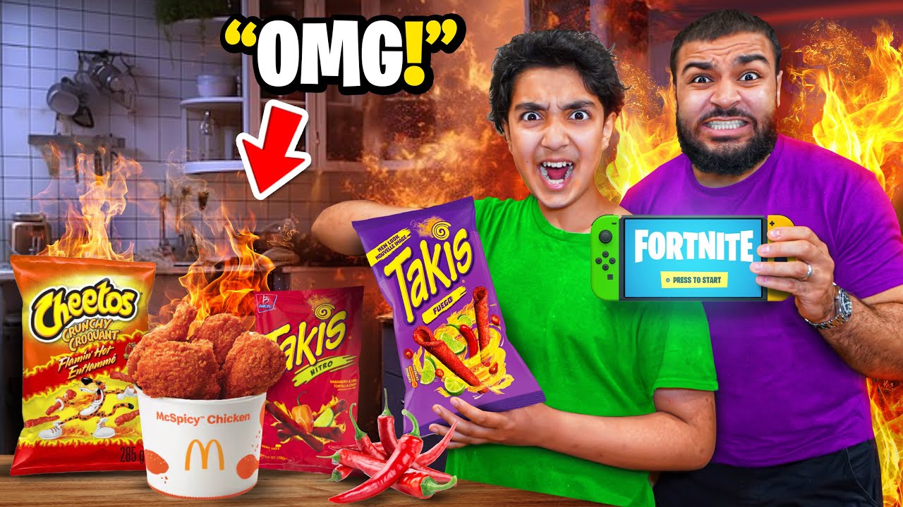 We Survived Eating Only SPICY FOODS While Playing Fortnite!
