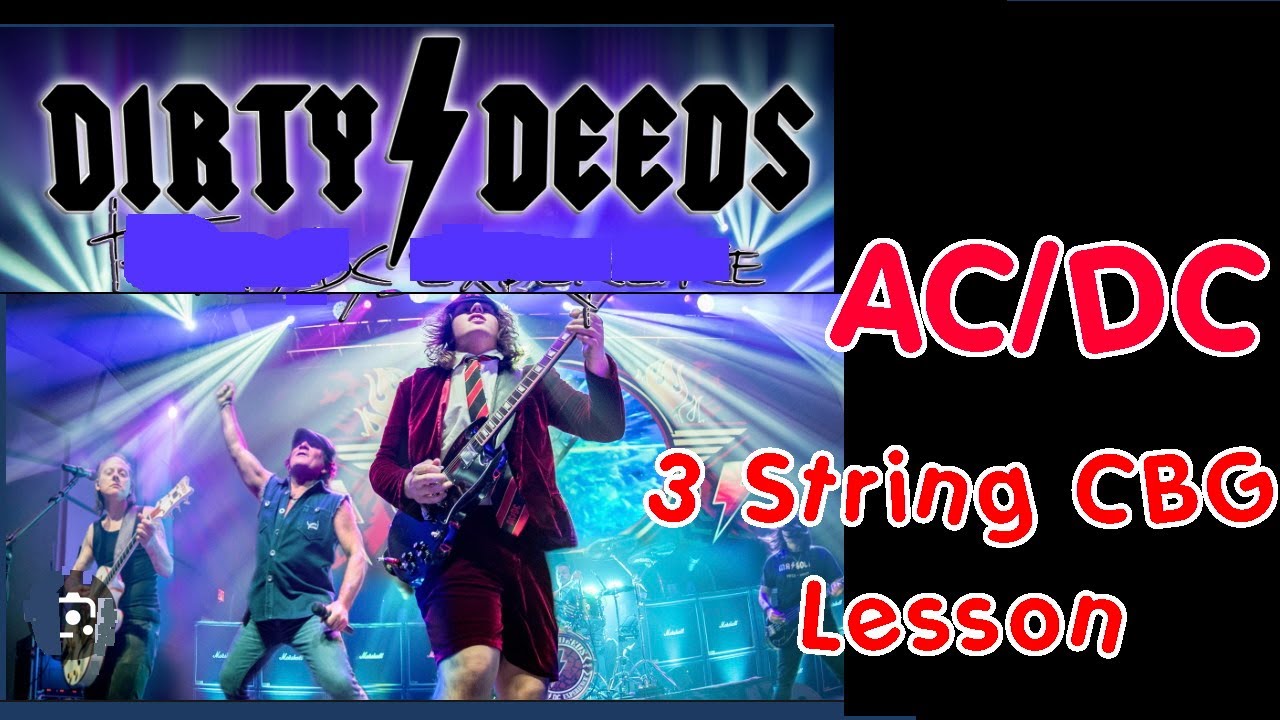 Dirty Deeds Done Dirt Cheap 3 String Cigar Box Guitar Lesson #cbg #cigarboxguitarlesson