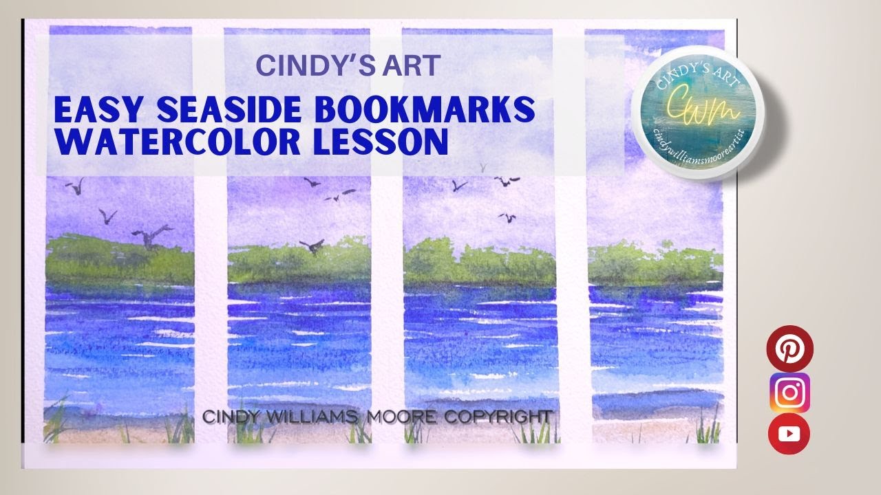 Easy Seaside Bookmarks | Cindy's Art Watercolors