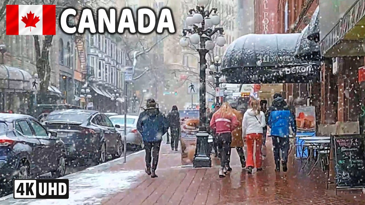 🇨🇦 【4K】❄️❄️❄️ HEAVY SNOWFALL in Canada. Vancouver BC. Go Pro Hero 10.