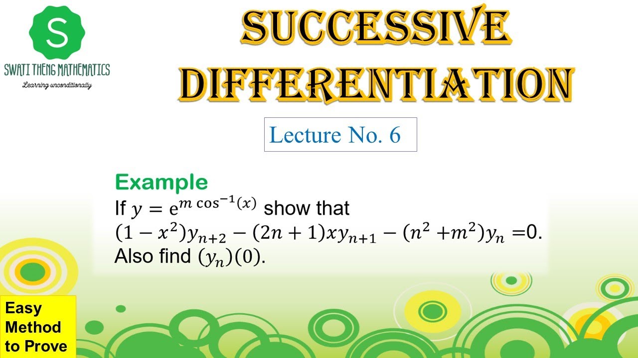 Если y=e^mcos^(-1)(x), найти значение (y_n) в нуле ||последовательное дифференцирование инженерна...