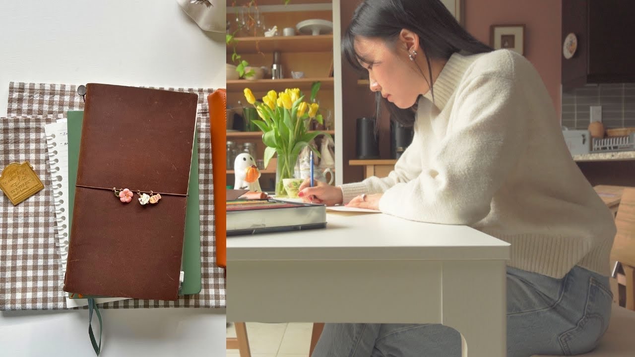 🌸🍃 How I Set Up My First Traveler’s Notebook (DIY Charms + Sketching)