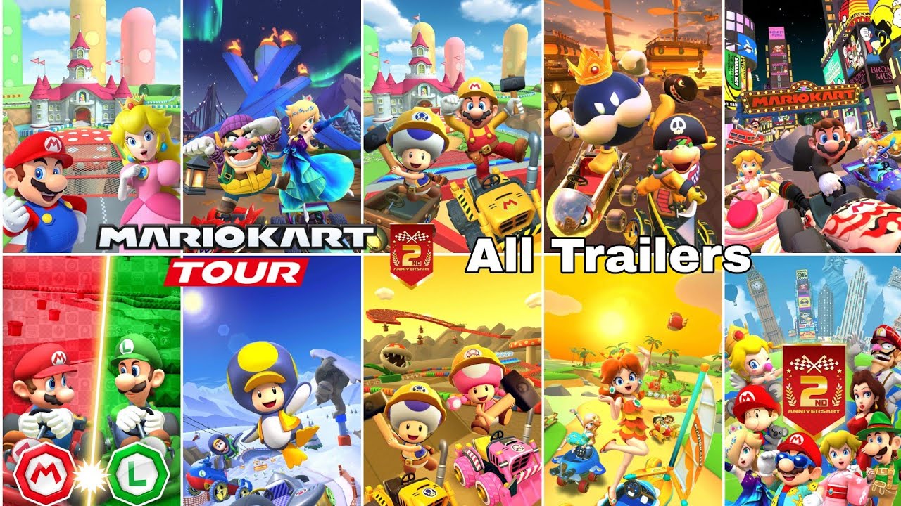 Mario Kart Tour - All Trailers (Up til 2nd Anniversary Tour)