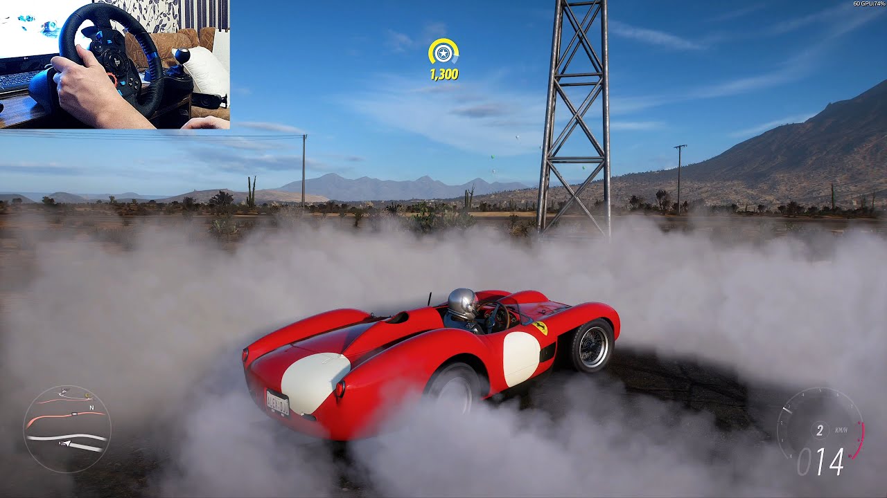 Forza Horizon 5 . Ferrari 250 Testa Rossa 1957 . Car Show Speed Jump Crash Test Drive . 4K 60fps.