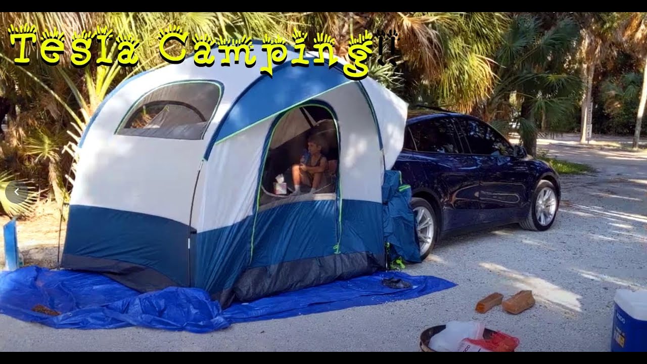 Camping in a Tesla Model Y