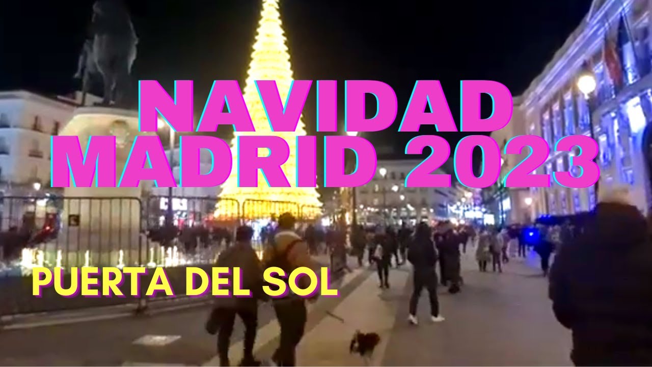 ENCENDIDO DEL ALUMBRADO NAVIDAD MADRID 2023-2024(4K)EN LA PUERTA DEL SOL