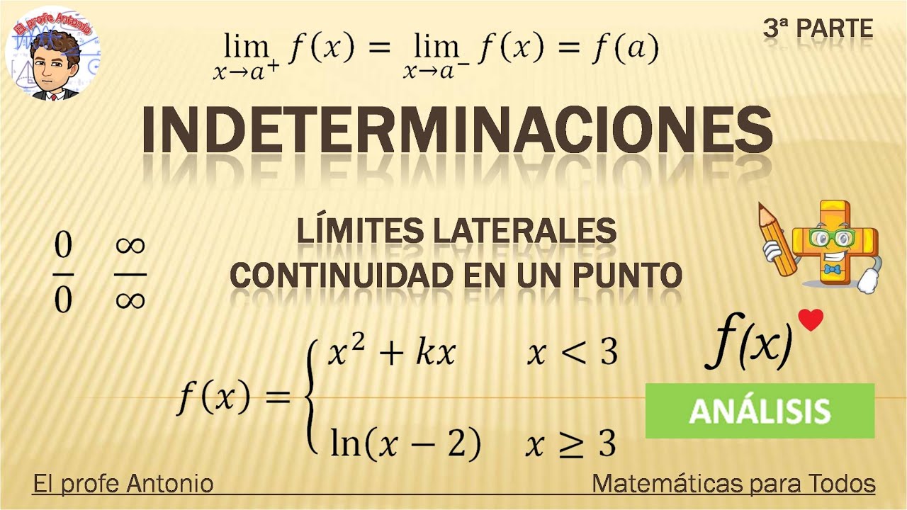 Cómo resolver INDETERMINACIONES. Límites LATERALES y CONTINUIDAD de una función en un punto
