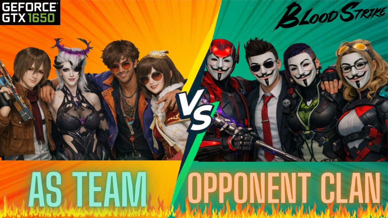 squadfight Challenge in blood strike 4v4 AS Team versus Opponent Clan || GTX 1650