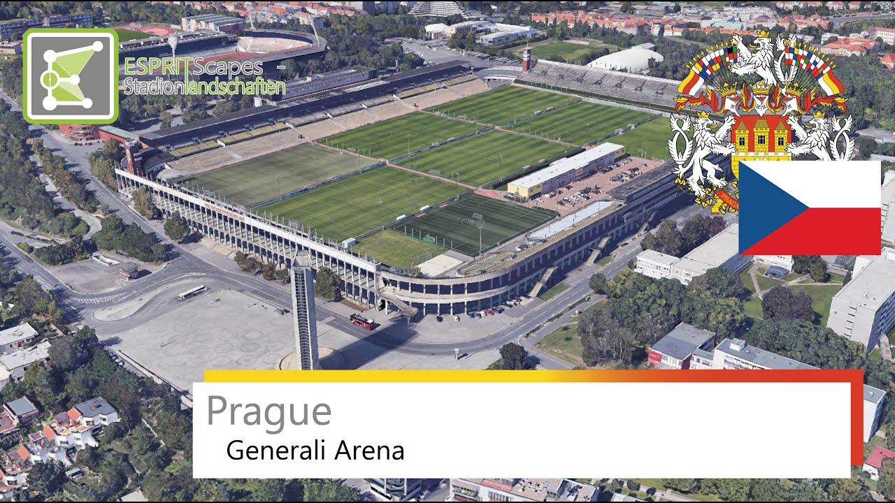 Great Strahov Stadium | Slow Motion 360° Rotation | Google Earth