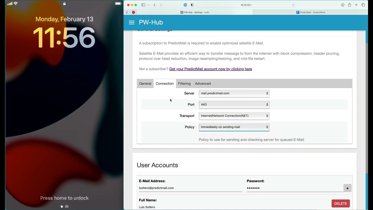 PredictMail DataHub set-up for Apple Mail (iOS)