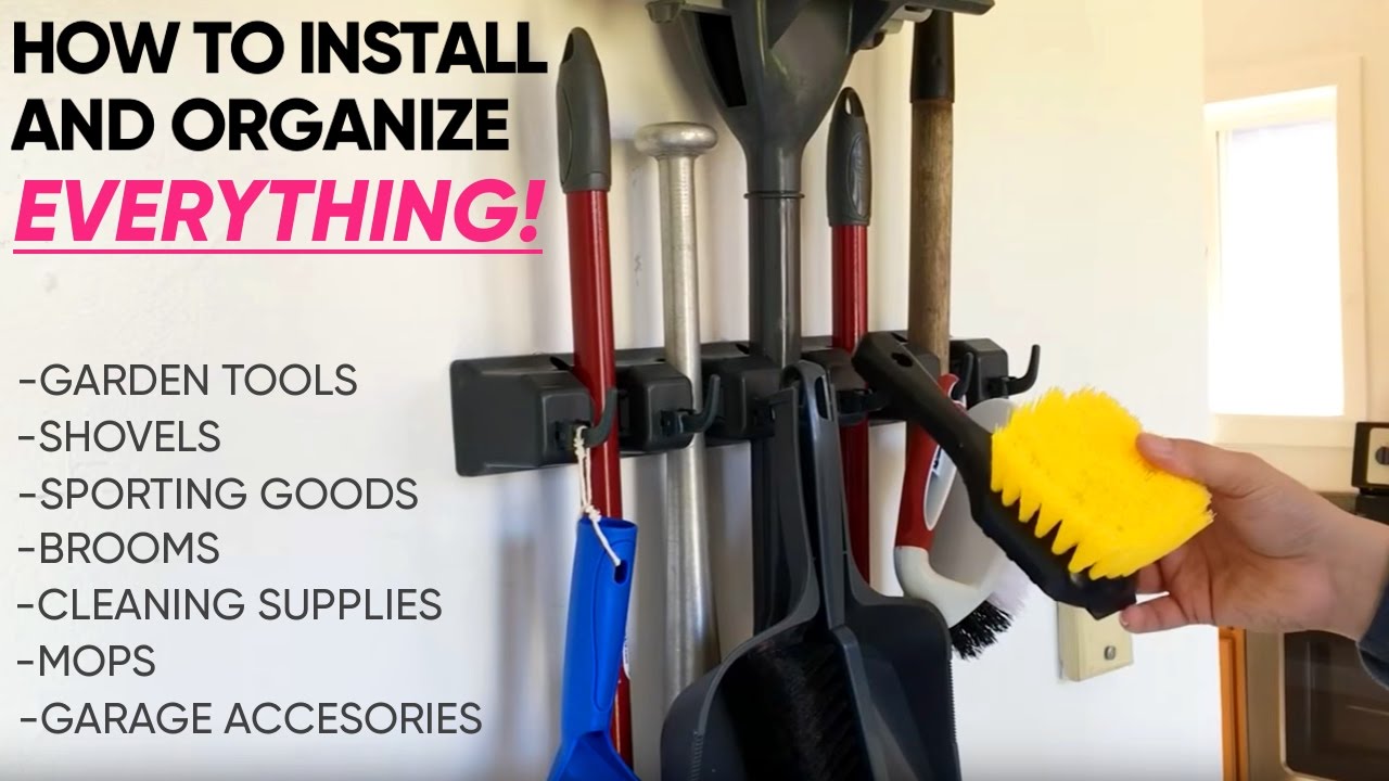 Broom and Mop Holder - Berry Ave Organizer - How to Install the BEST Storage Solution - Garden Tools