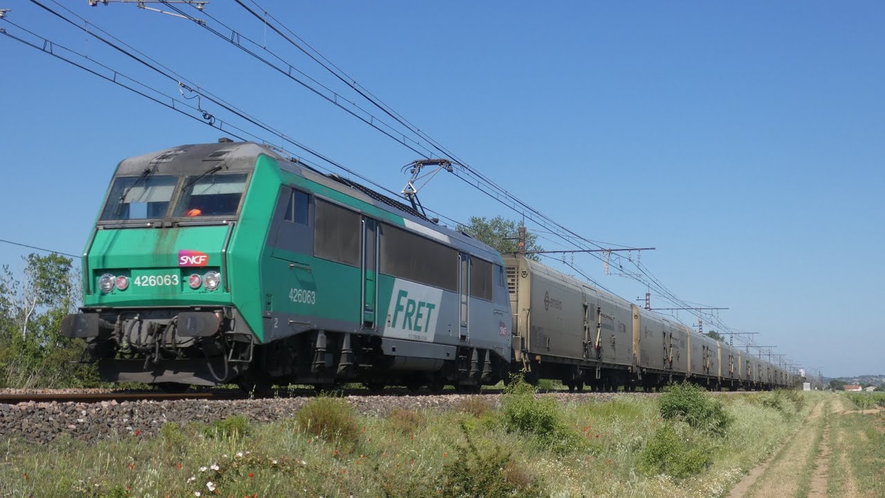 BB 26063 dans les Corbières, et des FRETS sympathique en tout genre en gare Narbonne